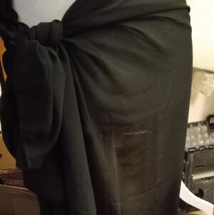 New black long length tie wrap sarong beach cover up size onesize.